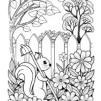 Squirrel tending to a secret garden