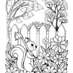 Squirrel tending to a secret garden