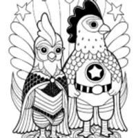 Chickens dressed as superheroes
