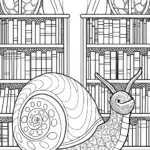 Shelly the snail in a library