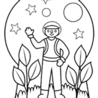 Blippi in a space garden
