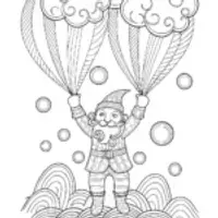 Gnome juggling clouds