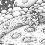 Luigi baking on the moon