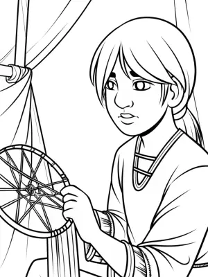 Luma weaving dreamcatchers coloring pages