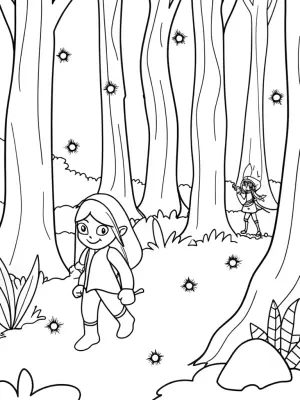 Zara’s enchanted forest quest coloring pages
