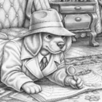 Puppy detective solving a mystery