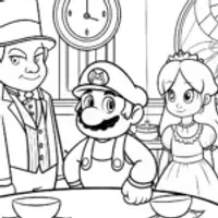 Mario at a time travel tea party