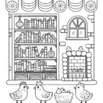 Chickens in a cozy bookstore