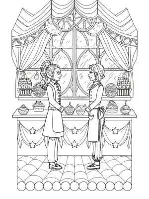 Rainbow High baking championship coloring pages