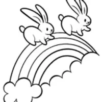 Bunnies bouncing on a rainbow road