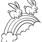 Bunnies bouncing on a rainbow road