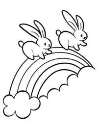 Bunnies bouncing on a rainbow road