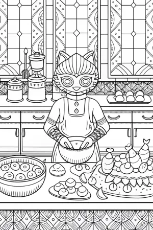 Super Sonic cooking competition coloring pages