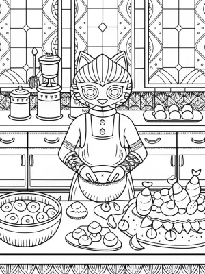 Super Sonic cooking competition coloring pages