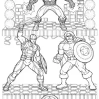 Avengers in a retro game battle
