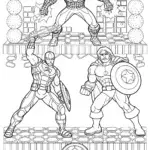 Avengers in a retro game battle