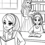 Rainbow High students in a library