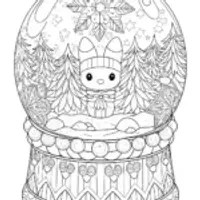 Kuromi in a magical snow globe