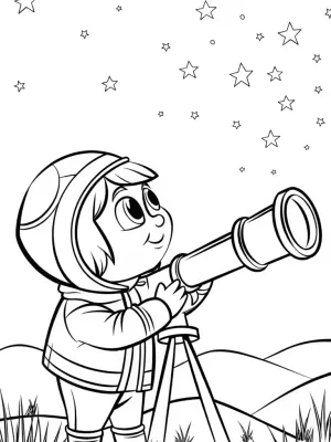Captain Barnacles stargazing coloring pages