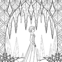 Elsa painting in an ice cave