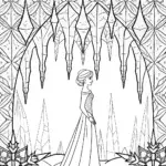 Elsa painting in an ice cave