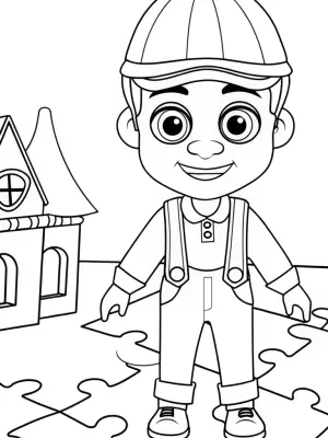 Blippi in puzzle land coloring pages