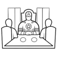 Captain America at peace negotiations