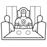 Captain America at peace negotiations