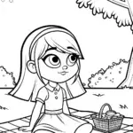 Gabby picnicking under the aurora