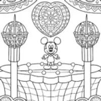 Mickey Mouse on a floating island