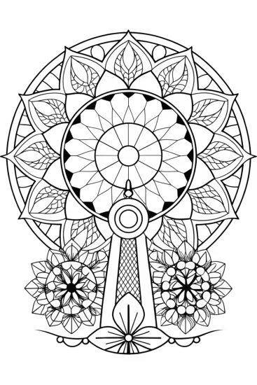 A coloring page of Kaleidoscope of curiosity mandala