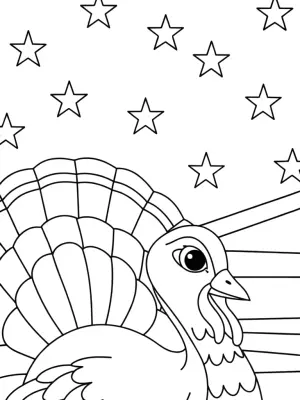 Turkey navigating the stars coloring pages