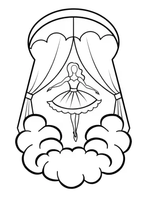 Barbie dancing in a cloud studio coloring pages