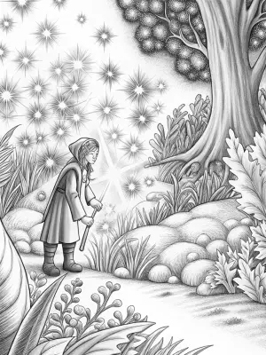 Star Gardener in a magical garden coloring pages