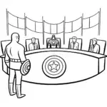 Captain America at a peace summit