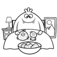 Monster hosting a sleepover