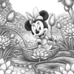 Minnie Mouse in a floating garden