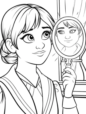 Banban discovering a magical mirror coloring pages