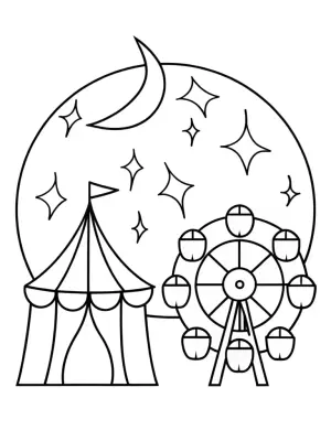 Monsters at the cosmic carnival coloring pages