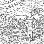 Children exploring a summer planet