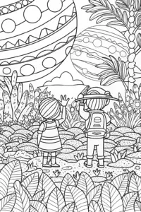 Children exploring a summer planet