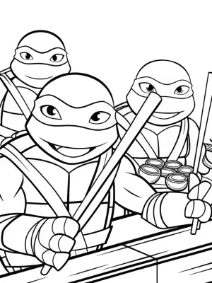 Teenage Mutant Ninja Turtles sushi roll coloring pages