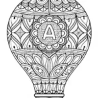 Alphabet hot air balloon coloring