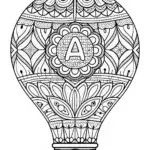 Alphabet hot air balloon coloring