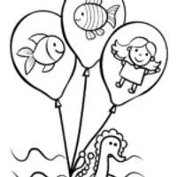 Children in sea creature balloons