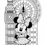 Minnie Mouse at the clock tower