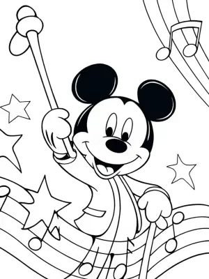 Mickey Mouse’s enchanted music journey coloring pages
