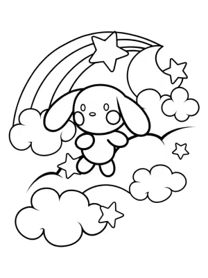 Cinnamoroll’s dreamy sky adventure coloring pages