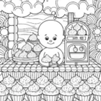 Baby baking in a cloud bakery