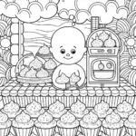 Baby baking in a cloud bakery